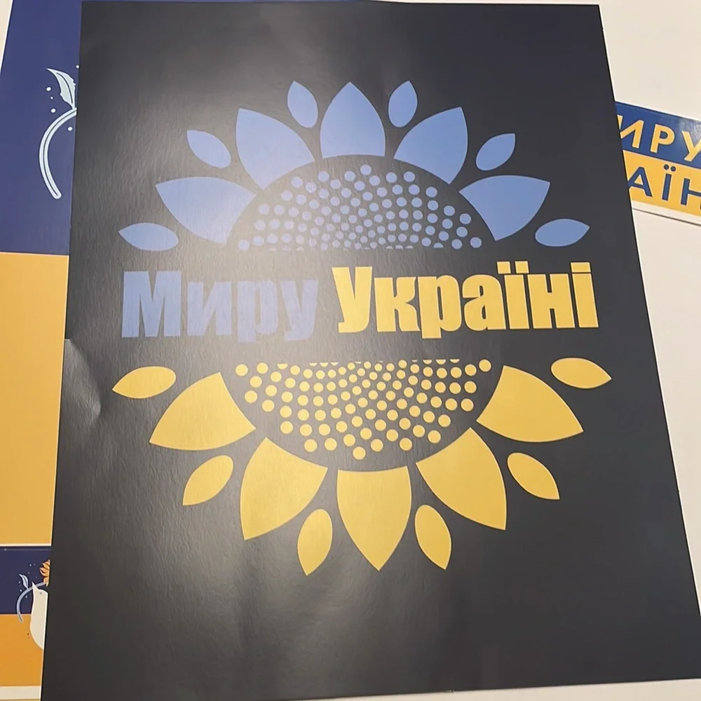 10-piece new Ukrainian peace posters and bumper stickers